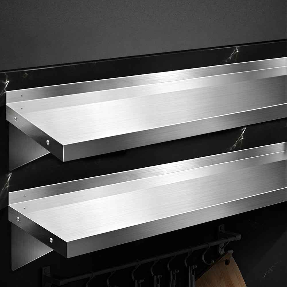 Cefito 2PCS 1200mm Stainless Steel Kitchen Wall Shelf Mounted Rack