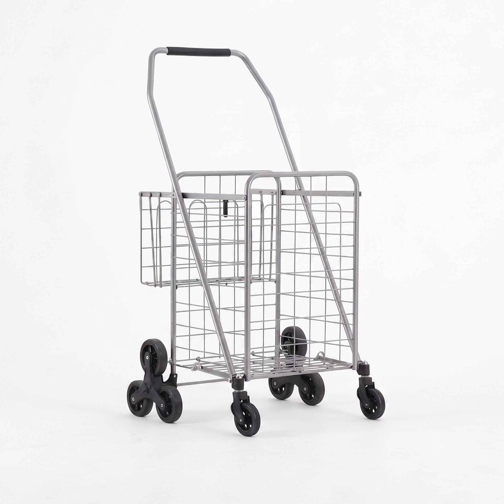 Emajin Shopping Trolley Cart Folding Aluminium Utility Cart Silver