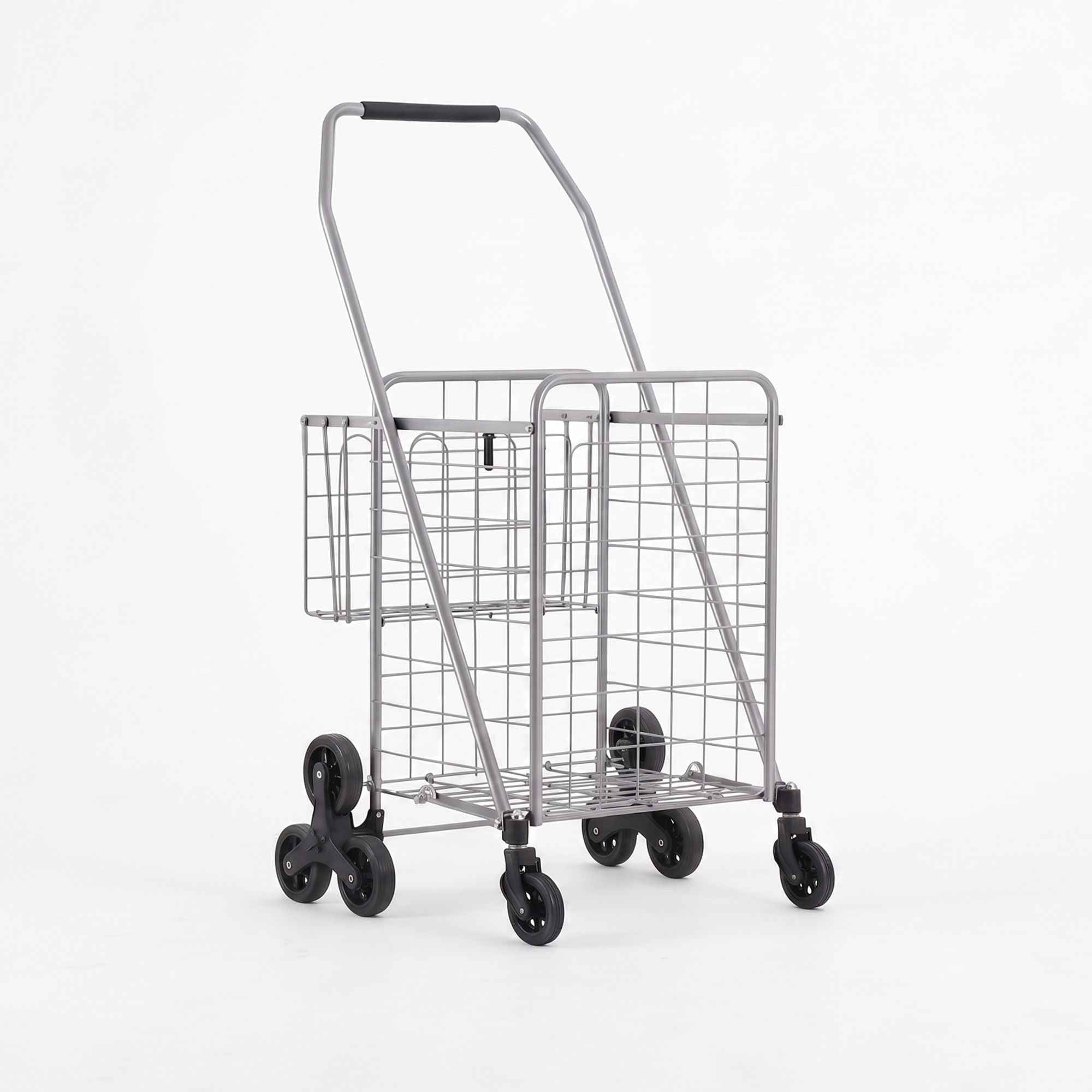 Emajin Shopping Trolley Cart Folding Aluminium Utility Cart Silver