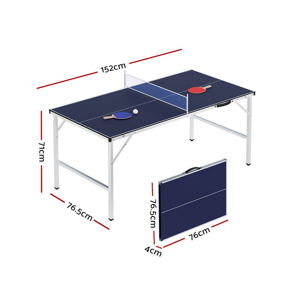 Mesa de ping pong Everfit, mesa de tenis de mesa plegable portátil para uso familiar, juego para el hogar y el interior