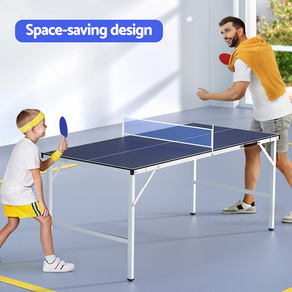 Mesa de ping pong Everfit, mesa de tenis de mesa plegable portátil para uso familiar, juego para el hogar y el interior