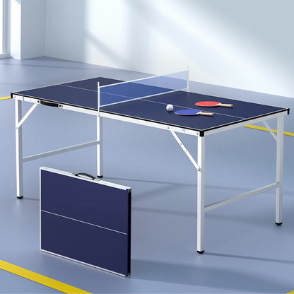 Mesa de ping pong Everfit, mesa de tenis de mesa plegable portátil para uso familiar, juego para el hogar y el interior