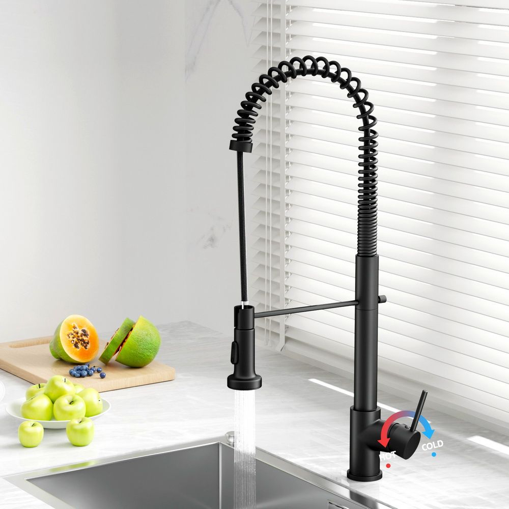 Grifo mezclador de cocina Cefito, extraíble, 2 modos, grifo para fregadero, lavabo, lavadero, color negro