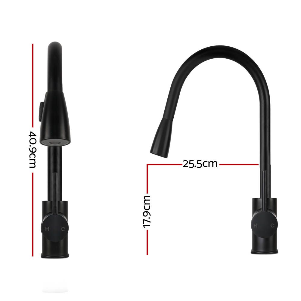 Grifo mezclador de cocina Cefito extraíble de 2 modos, grifo para fregadero, lavabo, lavadero, color negro