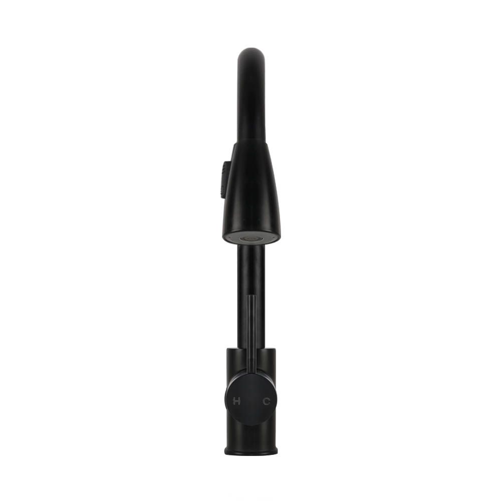 Grifo mezclador de cocina Cefito extraíble de 2 modos, grifo para fregadero, lavabo, lavadero, color negro