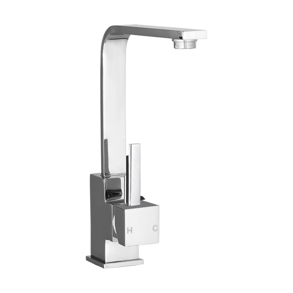 Grifo mezclador de cocina Cefito, grifo mezclador cuadrado para fregadero, lavabo, lavadero, cromo