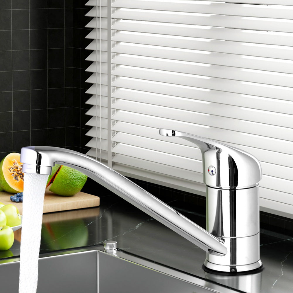 Grifo mezclador de cocina Cefito, grifo mezclador de caño largo para fregadero, lavabo, lavadero, cromado