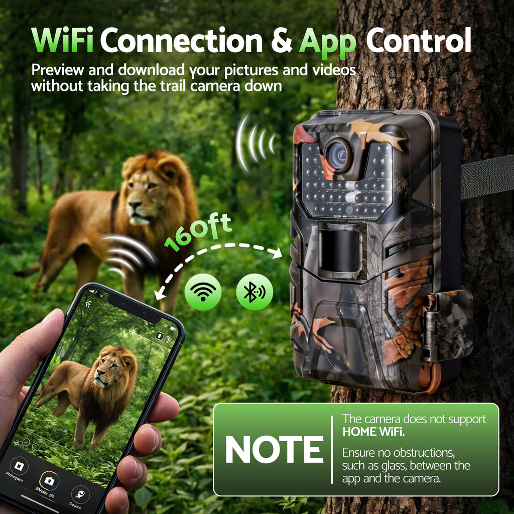 UL-TECH 4K WiFi Trail Camera 48MP 0.2s Trigger Game Camera Camo