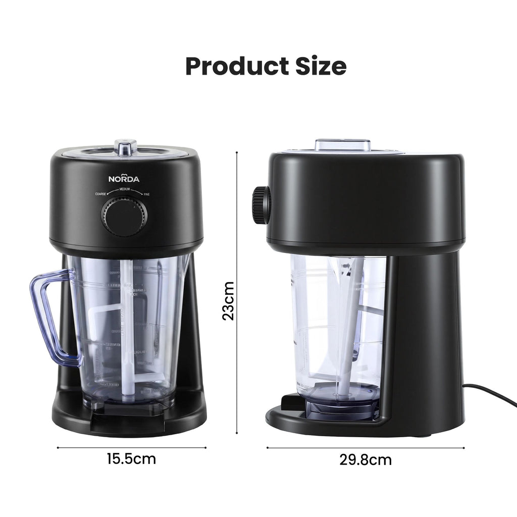 NORDA 1.1L Slushie Machine Shaved Ice Maker 3 Texture Levels Black
