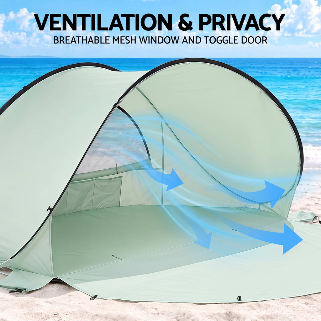 Weisshorn Pop Up Beach Tent UPF 50+ Sun Shade Shelter 2-3 Person Camping