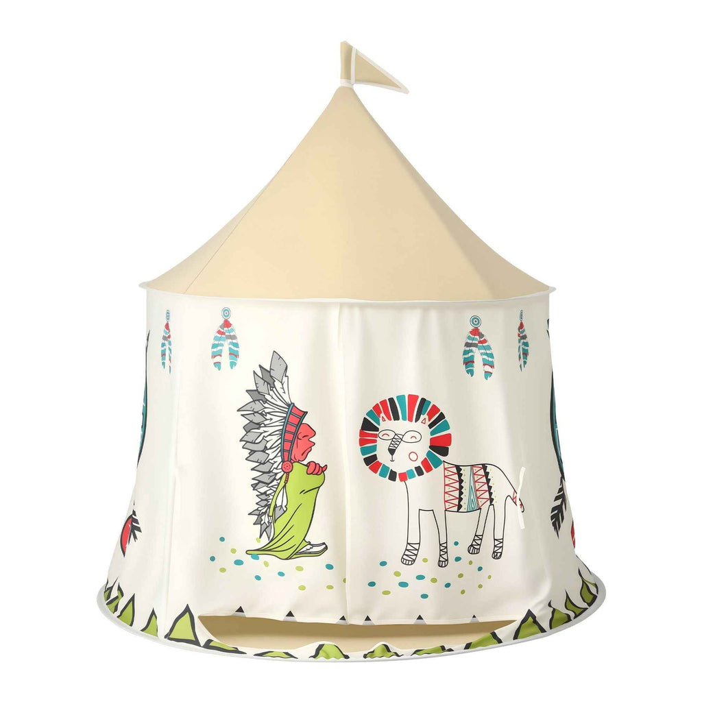 Keezi Kids Play Tent Playhouse Castle with Window Flag Carry Bag 115cmx115cm