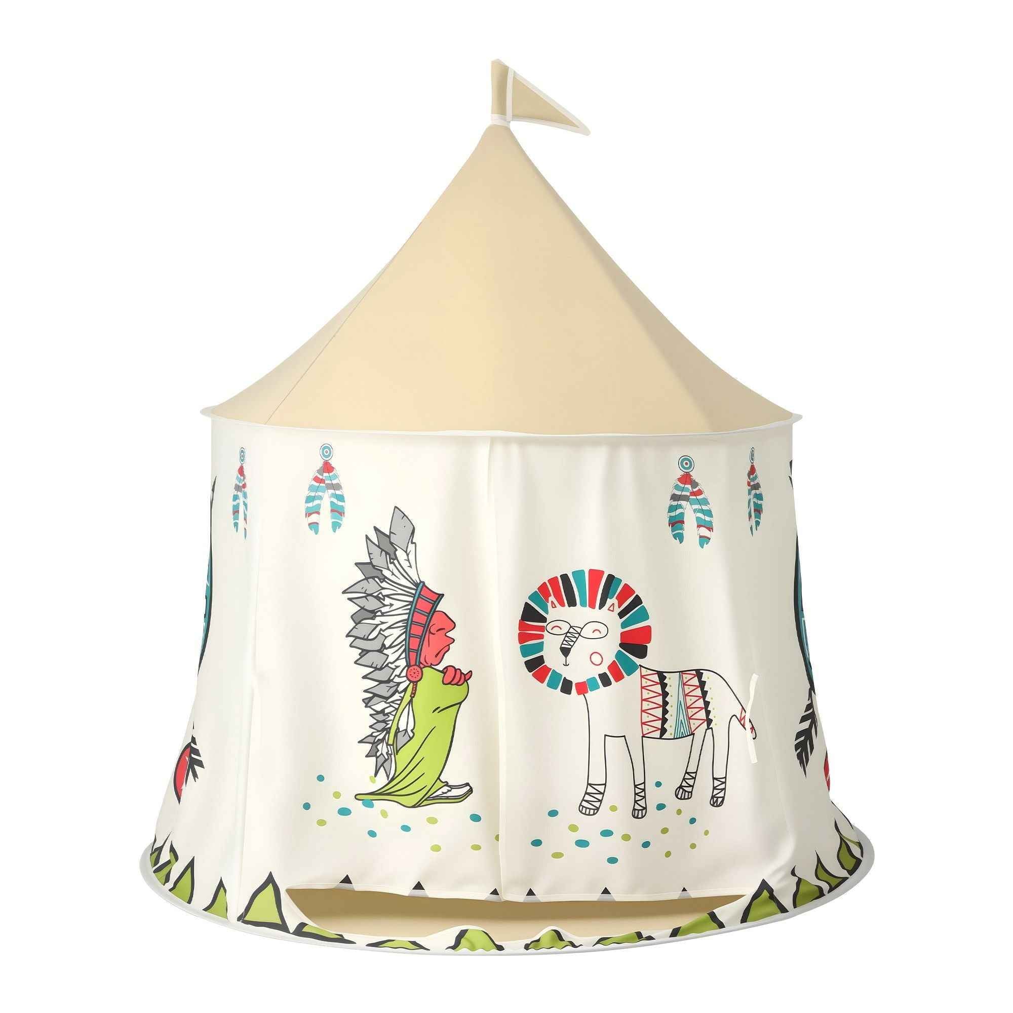 Keezi Kids Play Tent Playhouse Castle with Window Flag Carry Bag 115cmx115cm