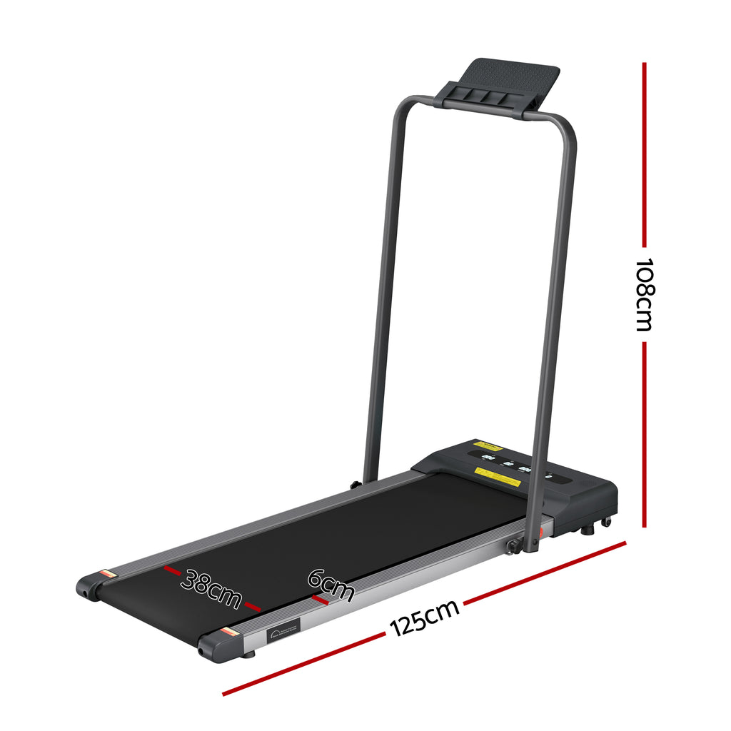 Cinta de correr eléctrica Everfit para debajo del escritorio, para gimnasio en casa, fitness, 380 mm, color gris