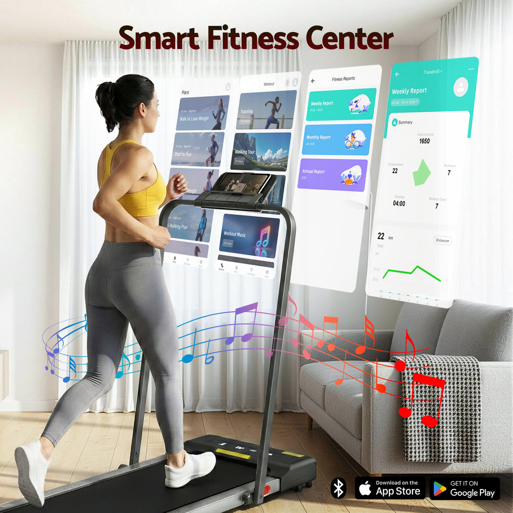 Cinta de correr eléctrica Everfit para debajo del escritorio, para gimnasio en casa, fitness, 380 mm, color gris