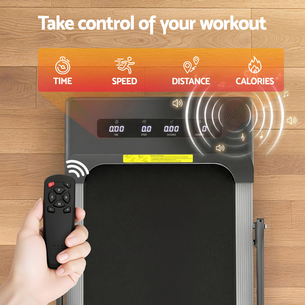 Cinta de correr eléctrica Everfit para debajo del escritorio, para gimnasio en casa, fitness, 380 mm, color gris