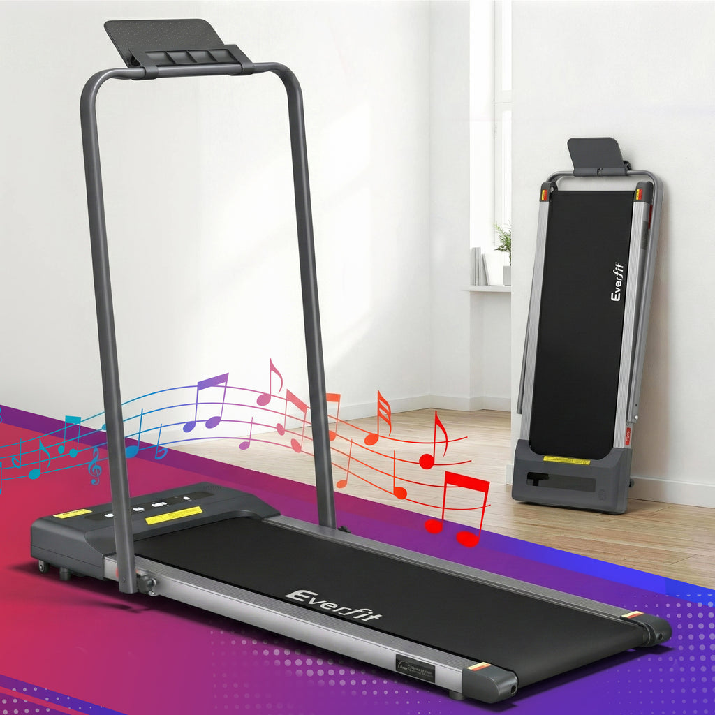 Cinta de correr eléctrica Everfit para debajo del escritorio, para gimnasio en casa, fitness, 380 mm, color gris