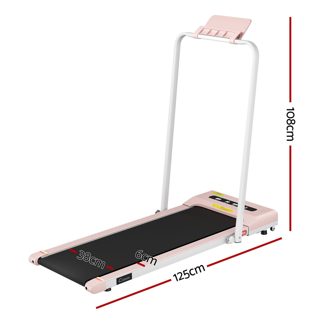Cinta de correr eléctrica Everfit para debajo del escritorio, para gimnasio en casa, fitness, 380 mm, color rosa