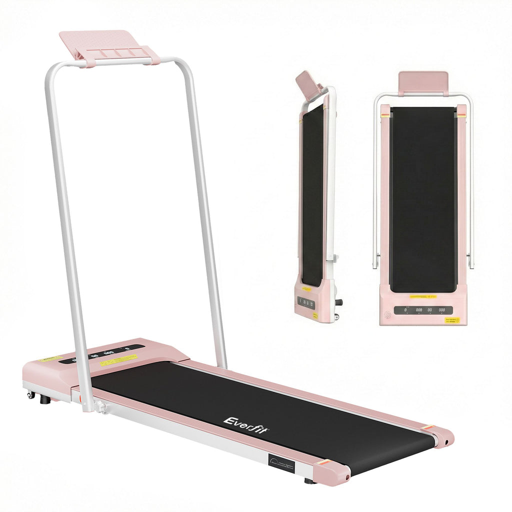 Cinta de correr eléctrica Everfit para debajo del escritorio, para gimnasio en casa, fitness, 380 mm, color rosa