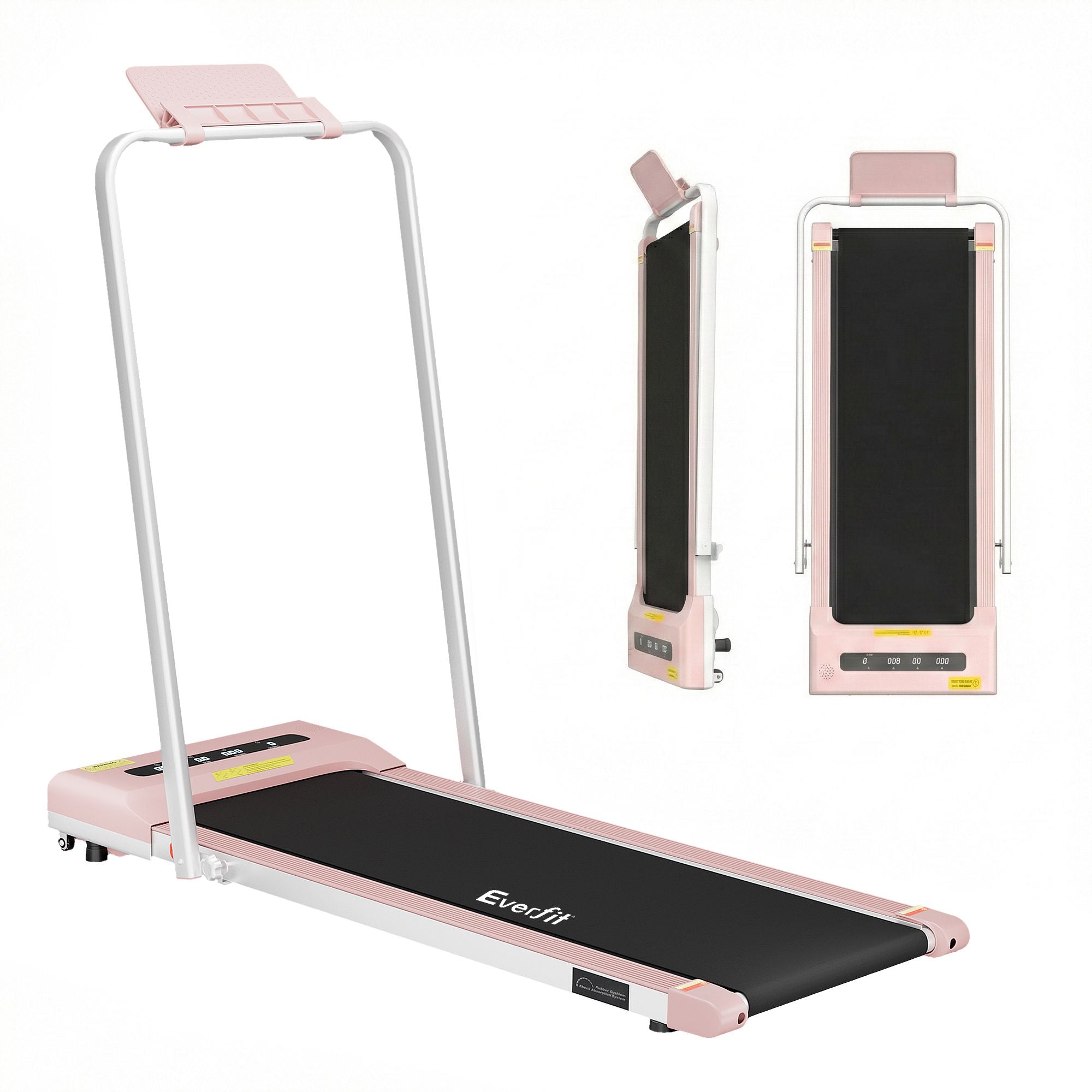Cinta de correr eléctrica Everfit para debajo del escritorio, para gimnasio en casa, fitness, 380 mm, color rosa