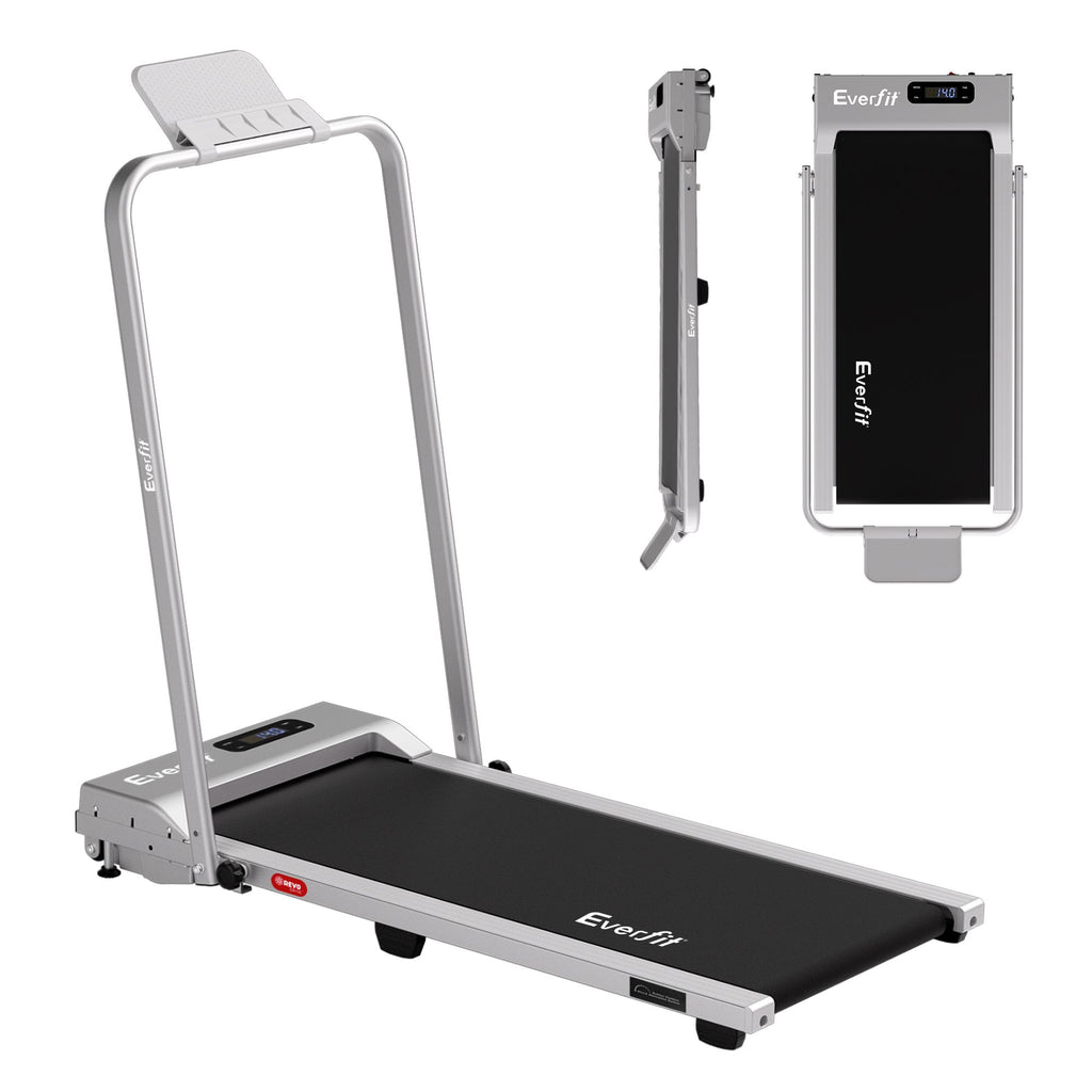 Everfit 3 in 1 Walking Pad Treadmill 12% Incline Foldable Under Desk Treadmills for Home Gym With 38cm Wide Belt Silver