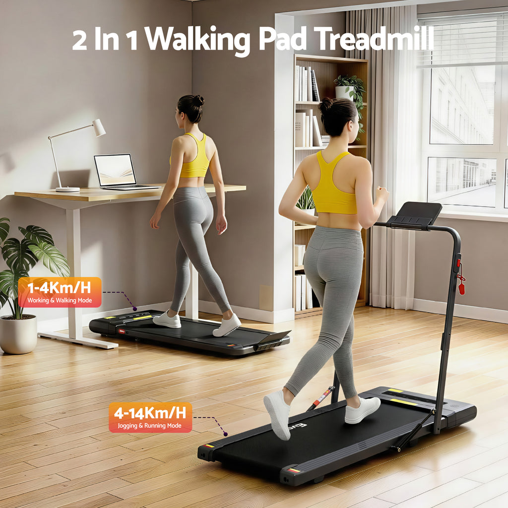 Cinta de correr eléctrica Everfit para caminar debajo del escritorio, gimnasio en casa, fitness, 400 mm, color negro