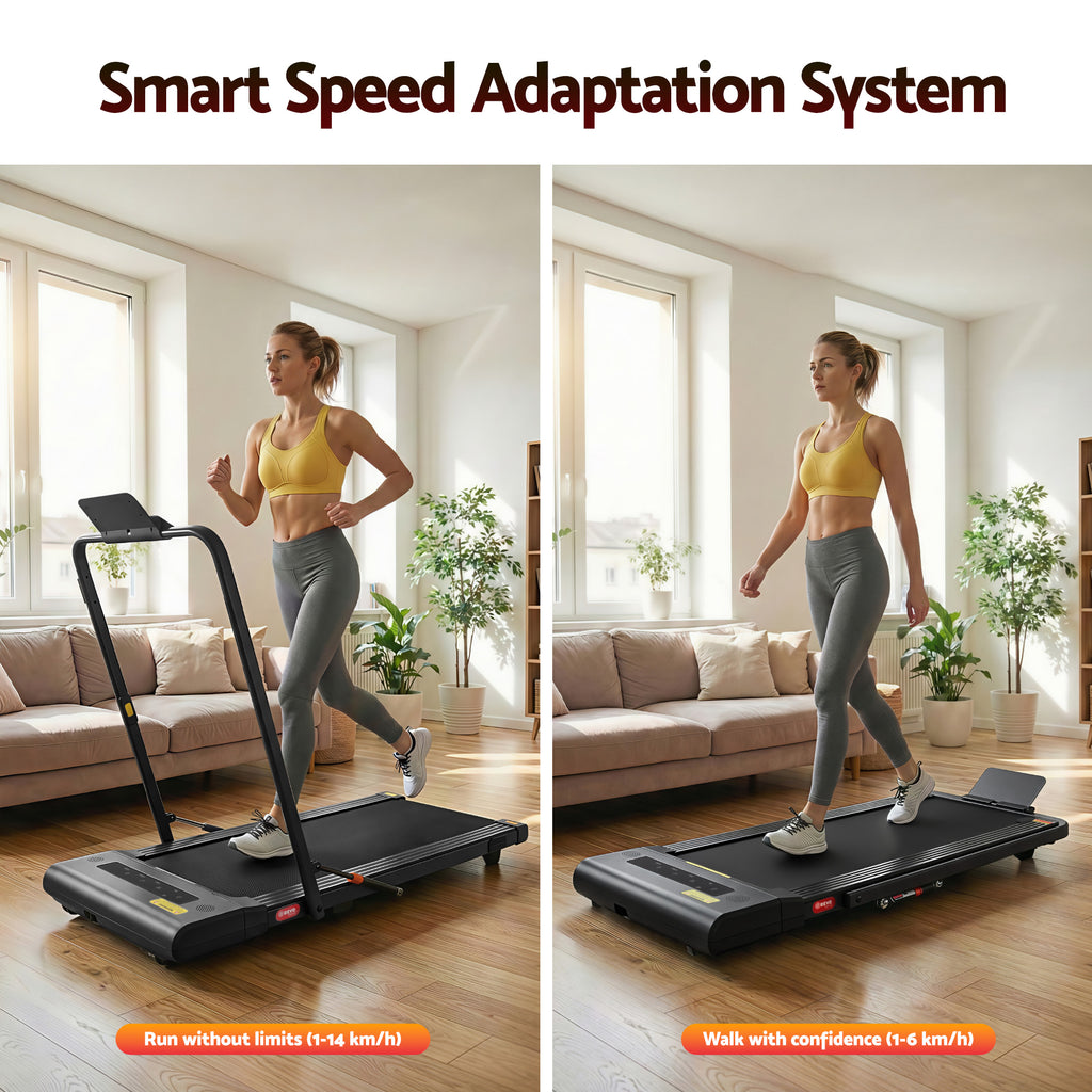Cinta de correr eléctrica Everfit para caminar debajo del escritorio, gimnasio en casa, fitness, 400 mm, color negro