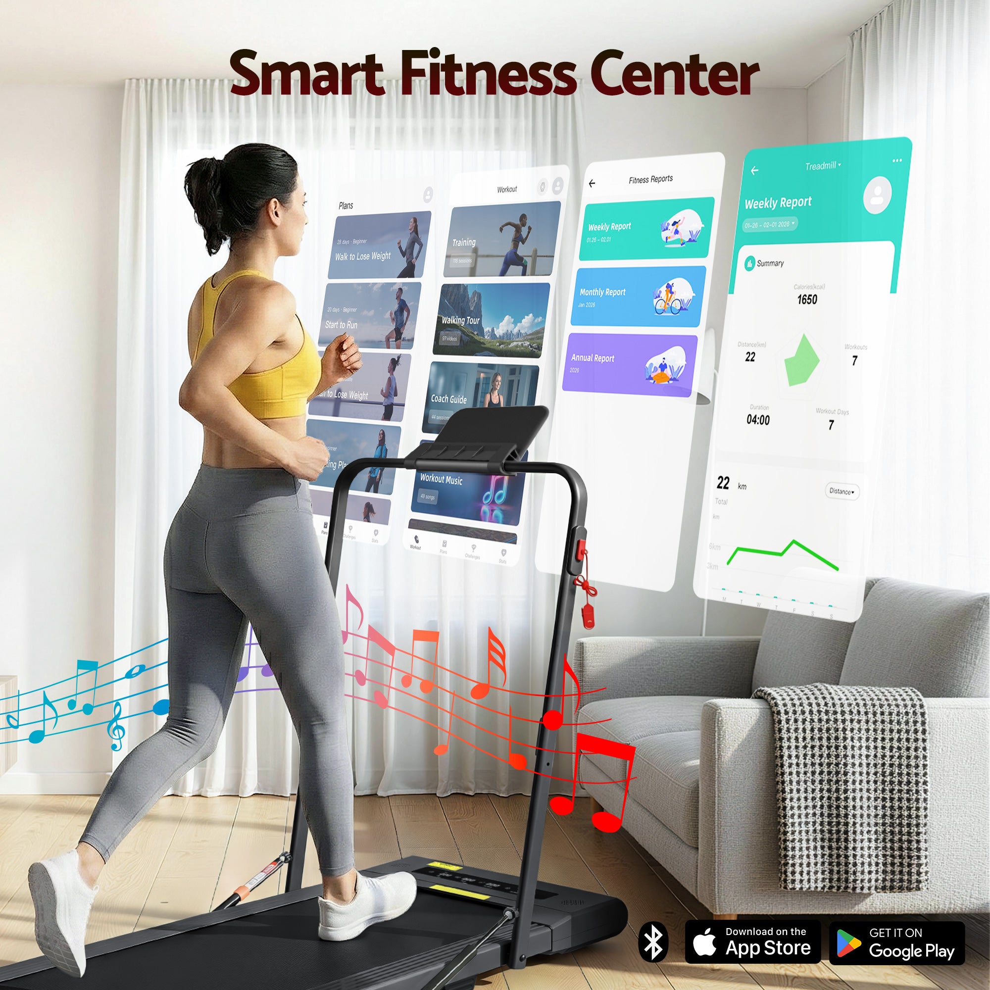 Cinta de correr eléctrica Everfit para caminar debajo del escritorio, gimnasio en casa, fitness, 400 mm, color negro