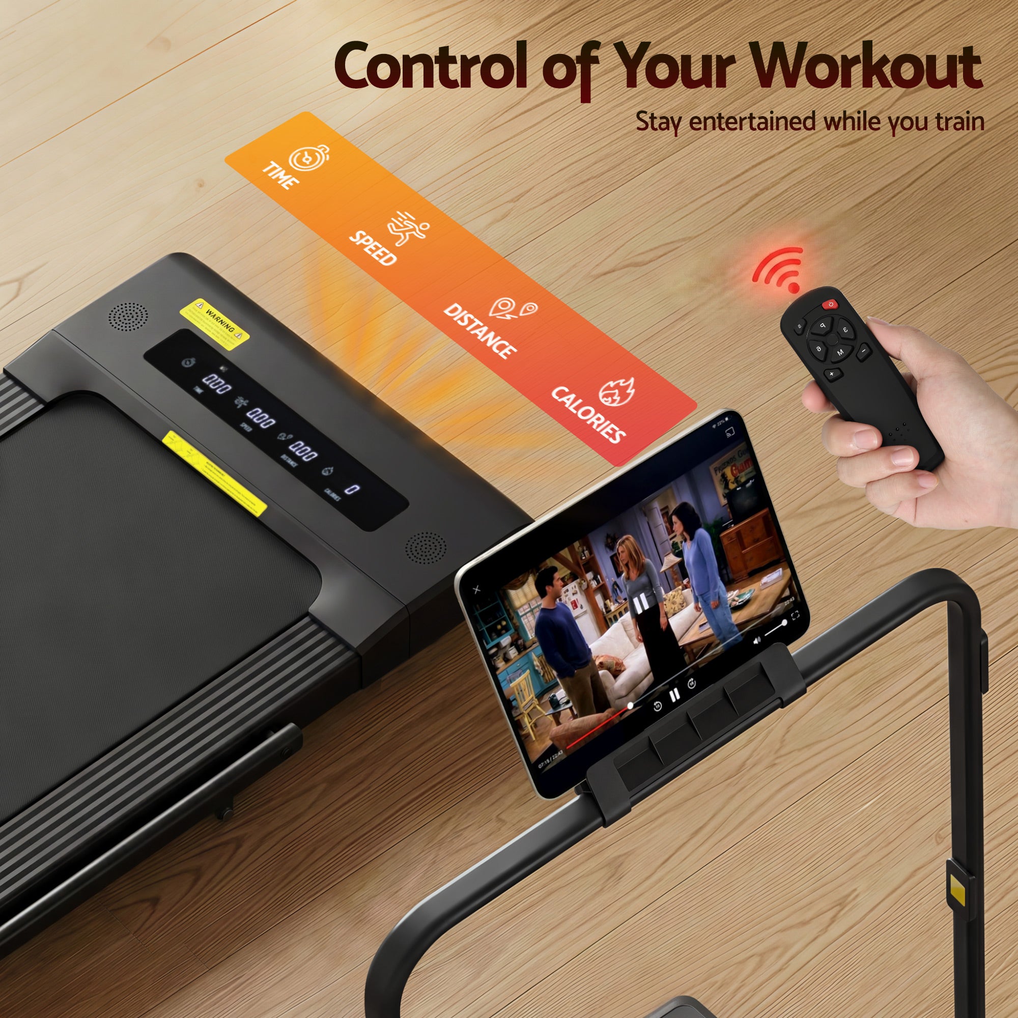 Cinta de correr eléctrica Everfit para caminar debajo del escritorio, gimnasio en casa, fitness, 400 mm, color negro