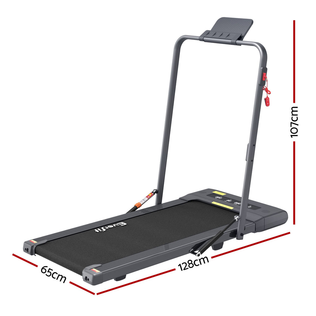 Cinta de correr eléctrica Everfit para debajo del escritorio, para gimnasio en casa, fitness, 400 mm, color gris