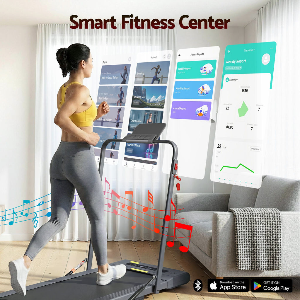 Cinta de correr eléctrica Everfit para debajo del escritorio, para gimnasio en casa, fitness, 400 mm, color gris