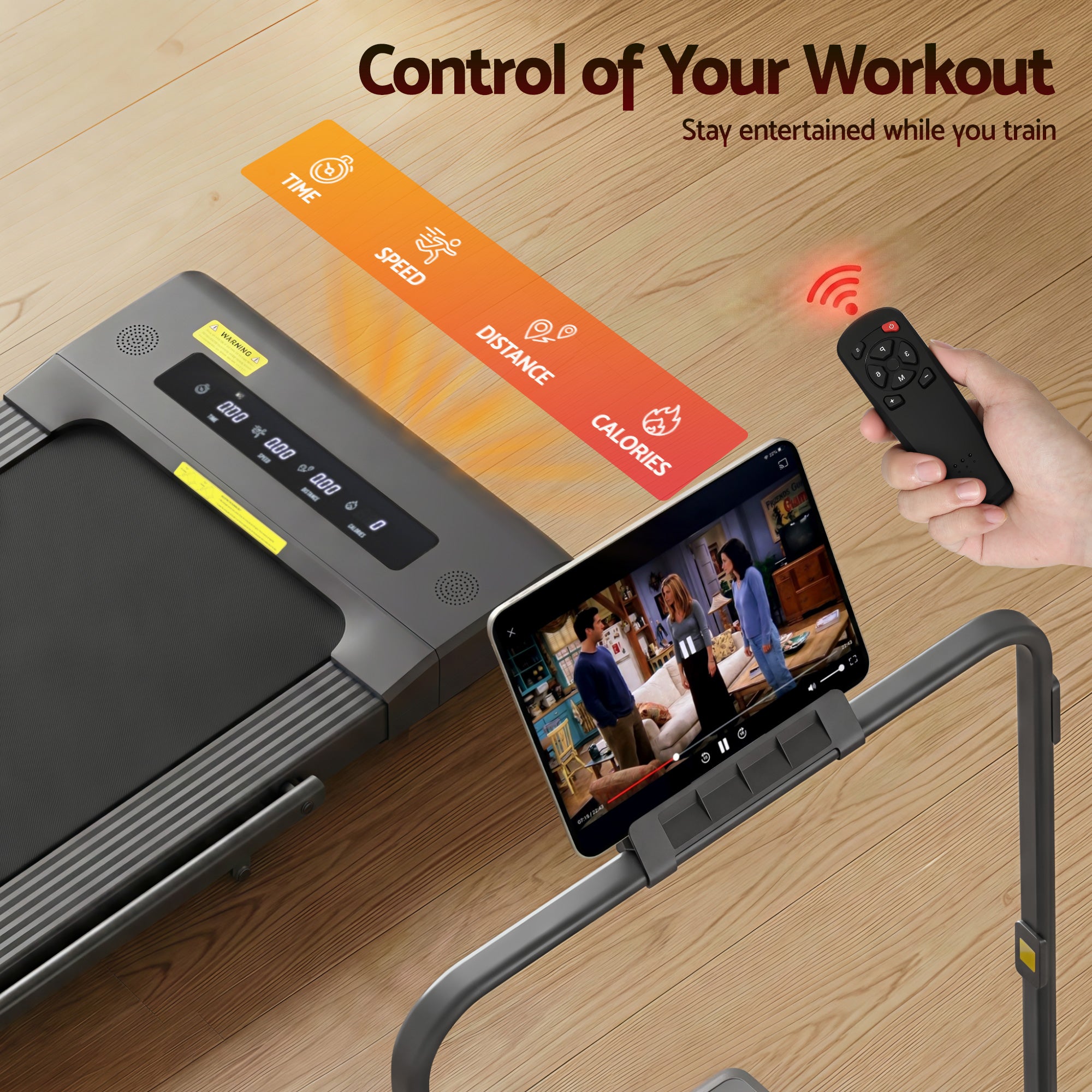 Everfit Treadmill Electric Walking Pad Under Desk Home Gym Fitness 400mm Grey