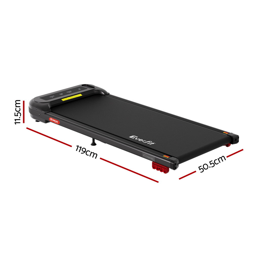 Everfit Treadmill Electric Walking Pad with Incline Under Desk Home Gym Black