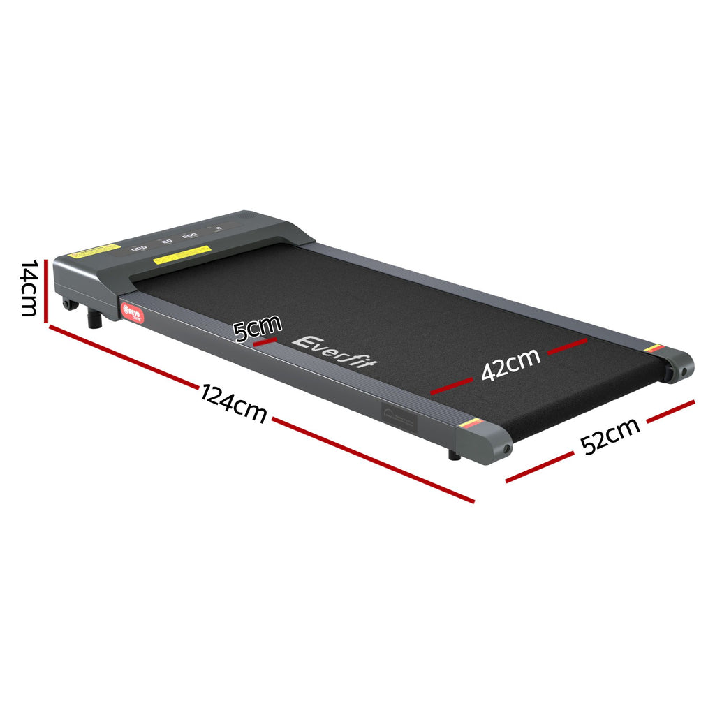 Cinta de correr eléctrica Everfit para debajo del escritorio, para gimnasio en casa, fitness, 400 mm, color gris