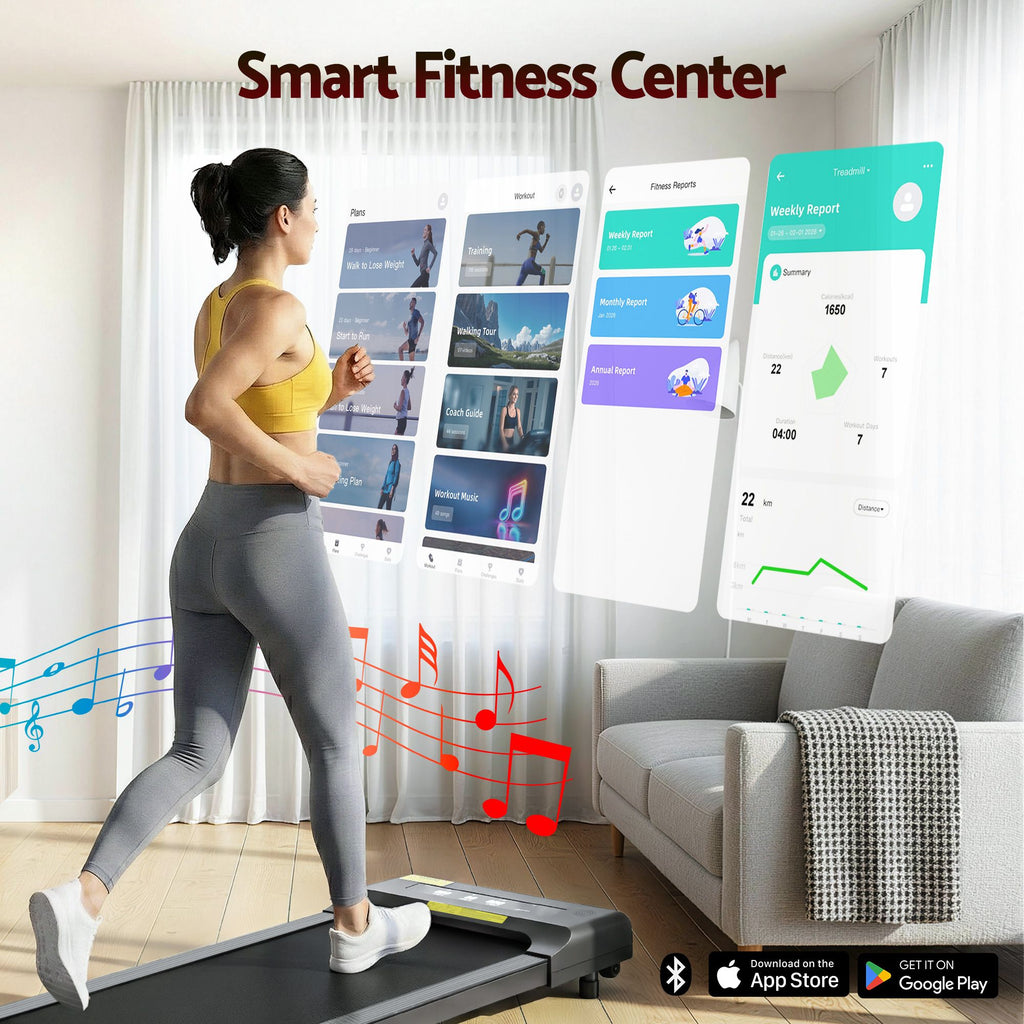 Cinta de correr eléctrica Everfit para debajo del escritorio, para gimnasio en casa, fitness, 400 mm, color gris