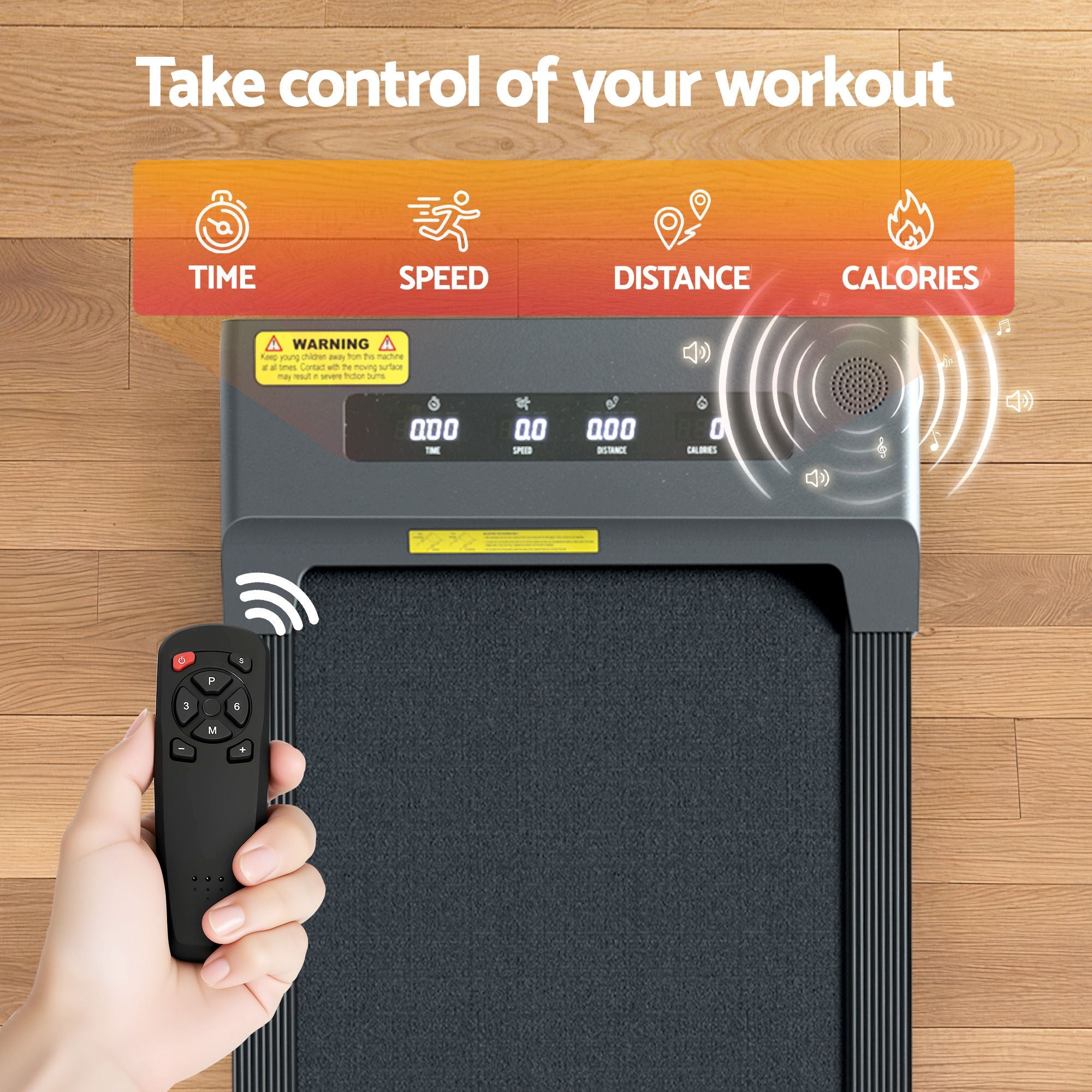 Cinta de correr eléctrica Everfit para debajo del escritorio, para gimnasio en casa, fitness, 400 mm, color gris