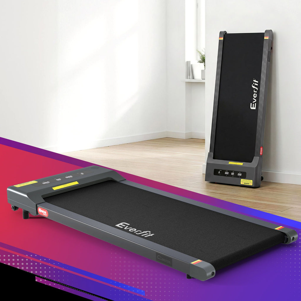 Cinta de correr eléctrica Everfit para debajo del escritorio, para gimnasio en casa, fitness, 400 mm, color gris
