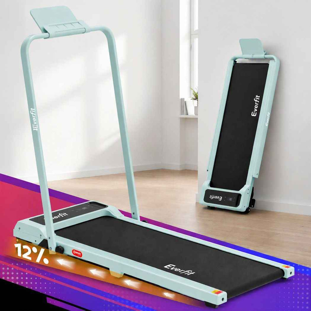 Everfit 3 in 1 Walking Pad Treadmill 12% Incline Foldable Under Desk Treadmills 40cm Belt Green