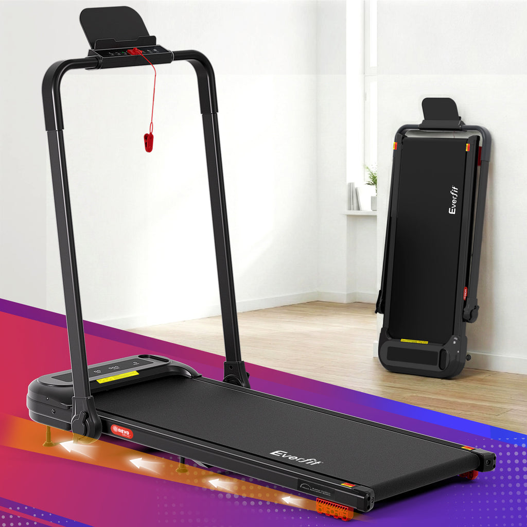 Everfit Treadmill Electric Walking Pad with Incline Foldable for Home Gym Black