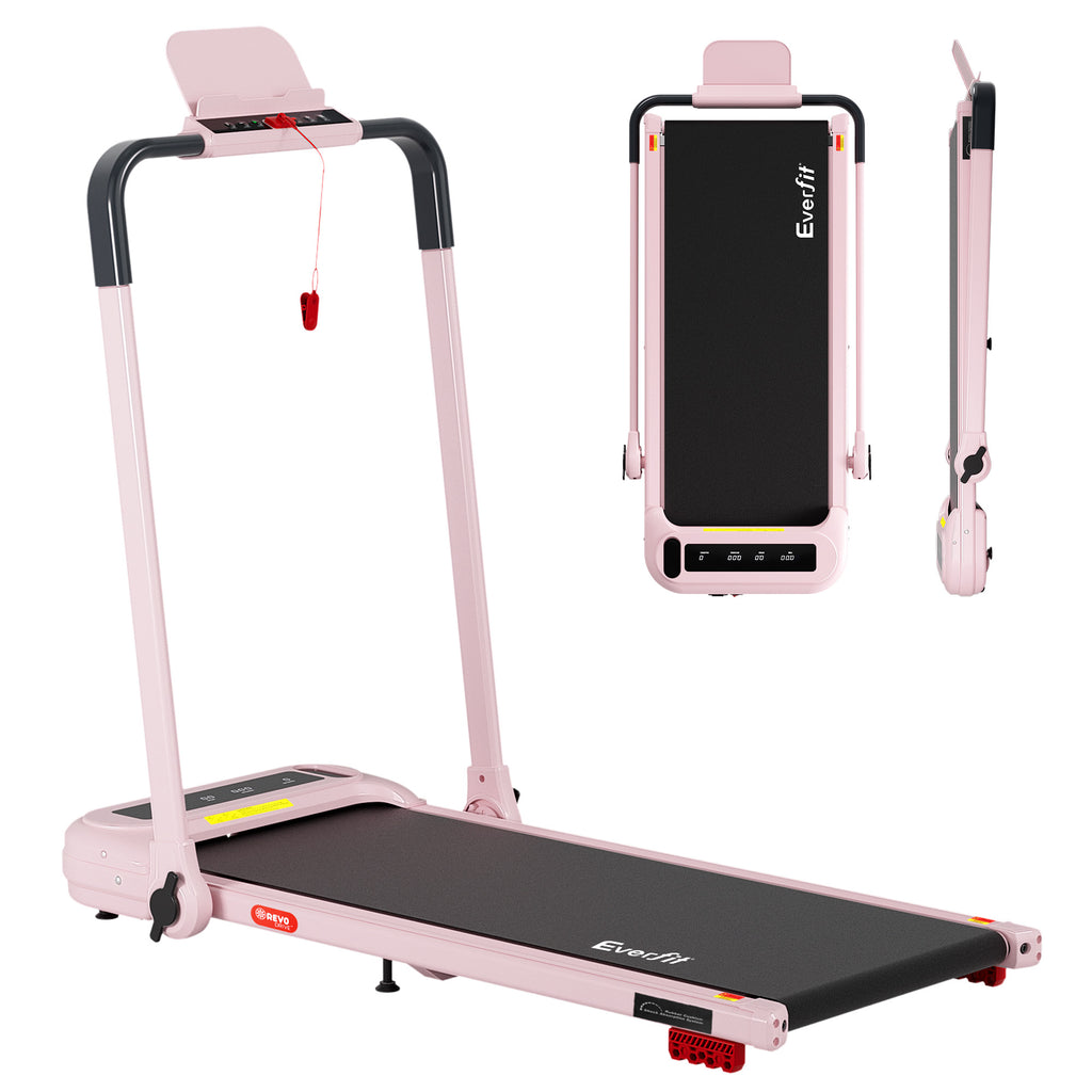 Everfit Treadmill Electric Walking Pad with Incline Foldable for Home Gym Pink