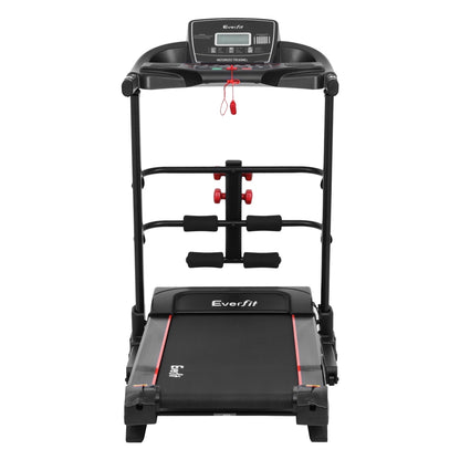 Cinta de correr eléctrica Everfit para gimnasio en casa, máquina de ejercicios de fitness con barra para abdominales de 420 mm