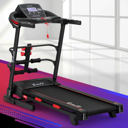 Cinta de correr eléctrica Everfit para gimnasio en casa, máquina de ejercicios de fitness con barra para abdominales de 420 mm