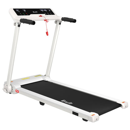 Cinta de correr eléctrica Everfit para gimnasio en casa, perilla de ejercicio para fitness, plegable, 450 mm, color blanco