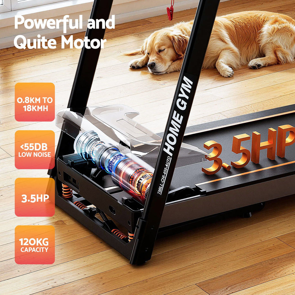 Cinta de correr eléctrica Everfit con inclinación automática, máquina de ejercicios para gimnasio en casa, 450 mm