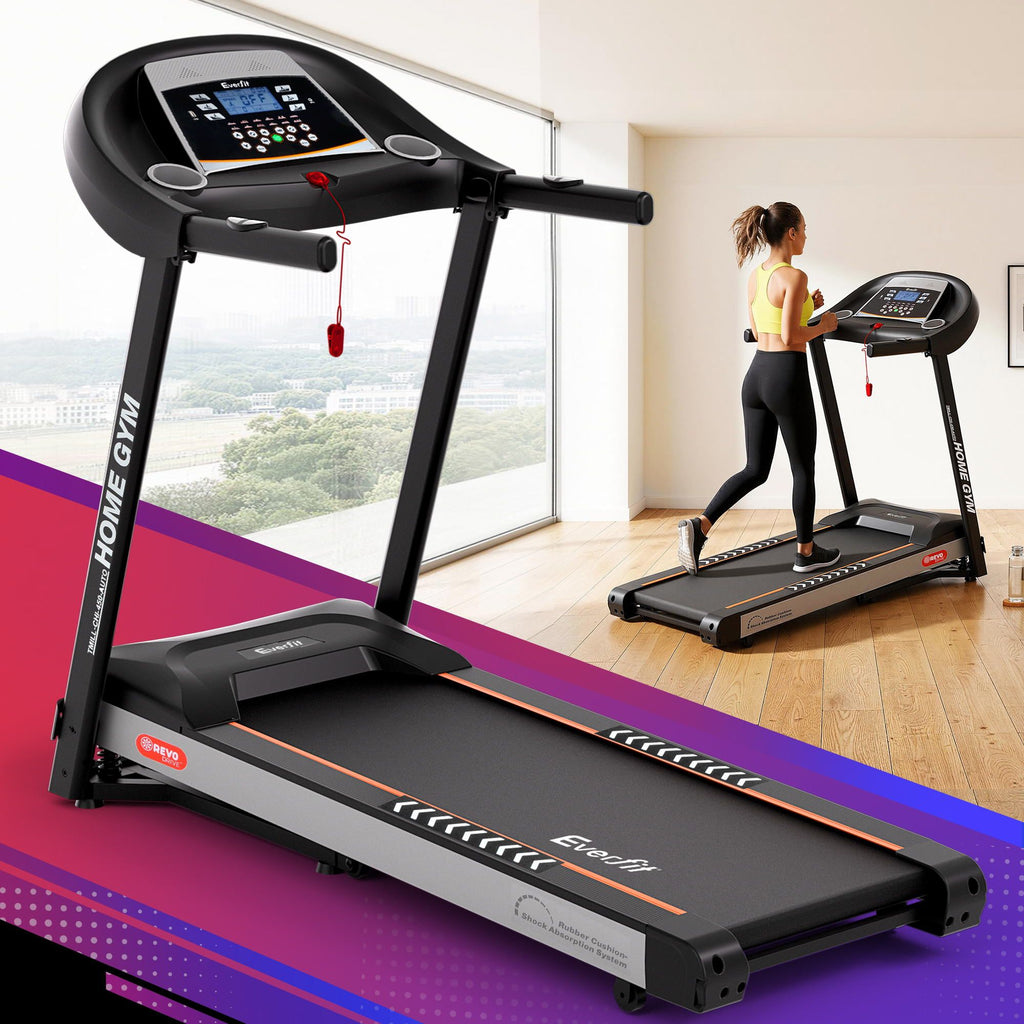 Cinta de correr eléctrica Everfit con inclinación automática, máquina de ejercicios para gimnasio en casa, 450 mm