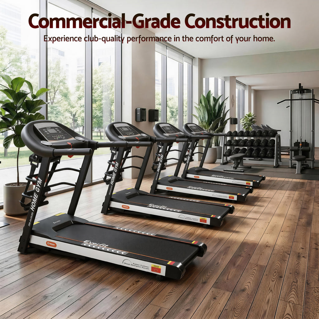 Cinta de correr eléctrica Everfit para gimnasio en casa, máquina de ejercicios de fitness con masajeador de 450 mm
