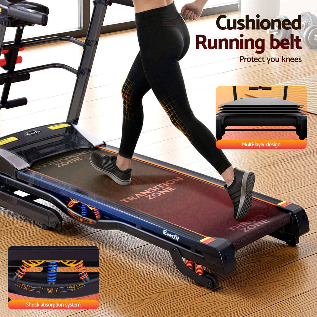 Cinta de correr eléctrica Everfit para gimnasio en casa, máquina de ejercicios de fitness con masajeador de 480 mm