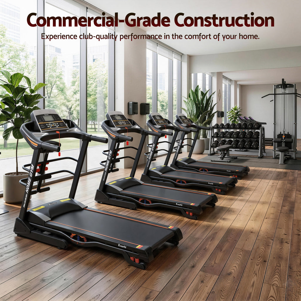 Cinta de correr eléctrica Everfit para gimnasio en casa, máquina de ejercicios de fitness con masajeador de 480 mm