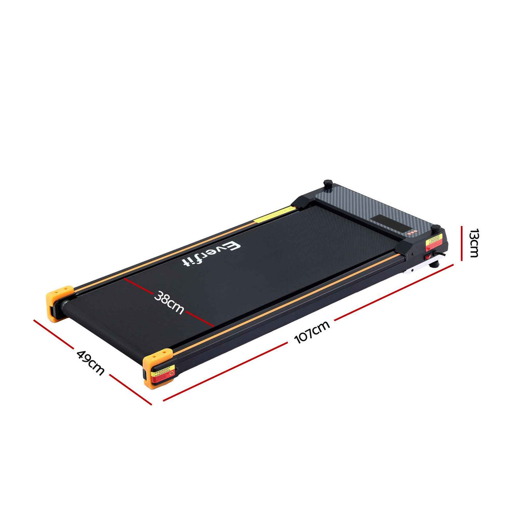 Everfit 2 Side Walking Pad Treadmill with Massage Function Fitness 380mm Black