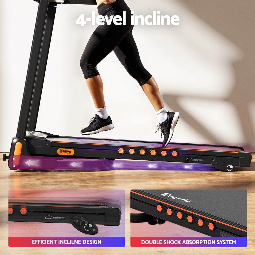 Everfit Treadmill Electric Home Gym Fitness Exercise Equipment Incline 390mm - YDS.com.au