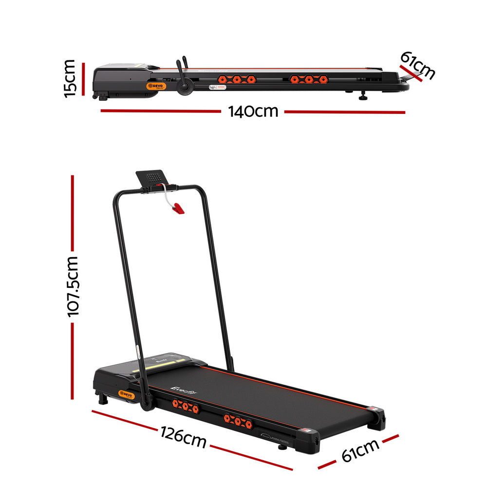 Everfit Treadmill Electric Walking Pad Auto Incline Foldable for Home Gym Black - YDS.com.au